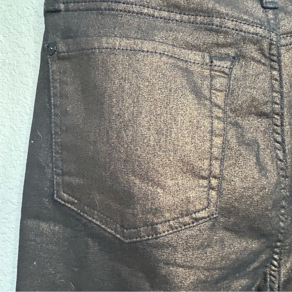 NWT 7 For All Mankind Women’s Ankle Gwenevere Jeans 28 Brown Metallic Denim - Picture 2 of 8